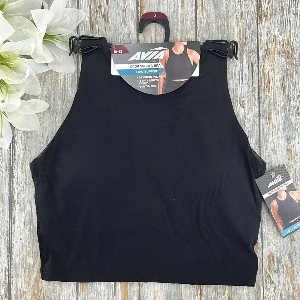 Women's Active Low Support Trainer Crop Sports Bra Size S